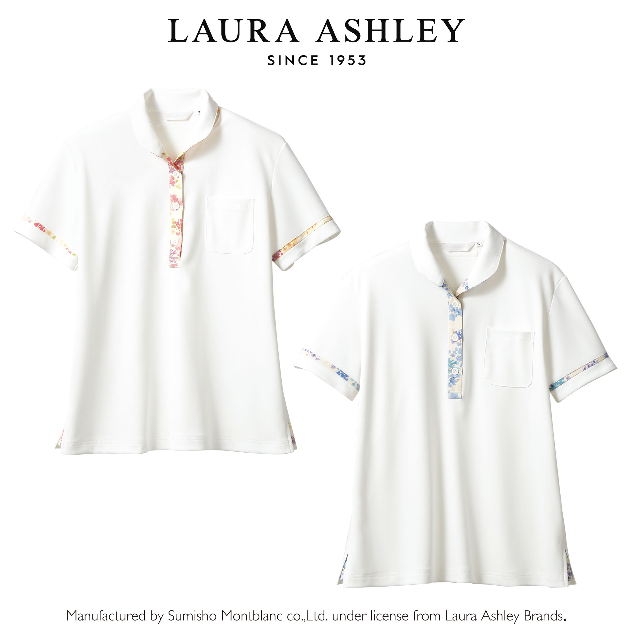 【1~2営業日内発送】きれい 華やか エレガント 動きやすい ニットシャツ ローラアシュレイ LAURA ASHLEY住商モンブラン MONTBLANC LW201-12 LW201-13