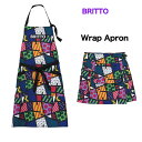 772203 BRITTO ロメロ・ブリット コラボ エプロン ラップエプロン 巻きエプロン 可愛くオシャレ pop 帯電防止