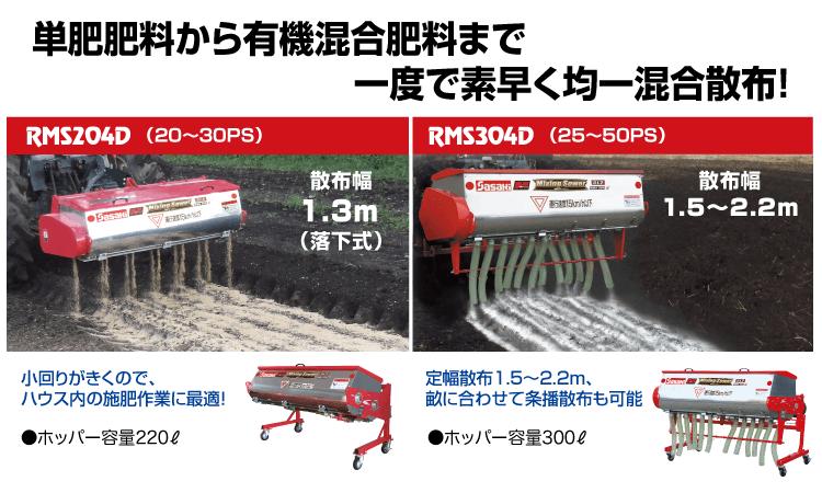 有機ミキシングソワー ササキ 無線リモコン式 RMS304D-0S 単肥 肥料 肥料散布 混合散布 ミキシング 左右肥料投入 上下肥料投入 有機質 化成肥料 混合【63-1541】