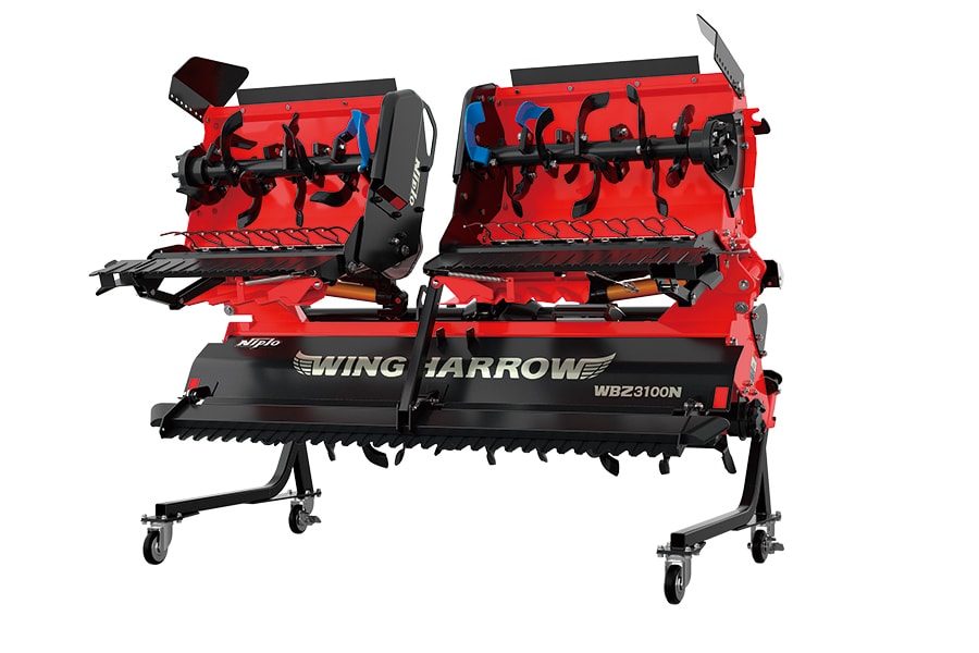 ウィングハロー ニプロ WBS10（手動開閉）シリーズ（25~34ps) WBS2810-4S 砕土 整地 高速 播種 移植床 透水性 通気性 ウイングハロー 代かき 代掻き 松山【74-183】