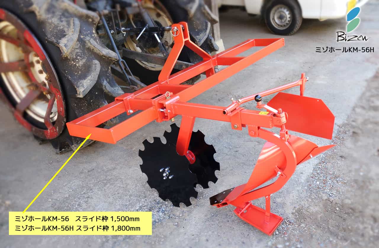 ミゾホール 美善 ー用 スライド枠1500mm KM-56 排土 溝堀 水田転作 合理化 雑草 害虫 越冬【94-52】