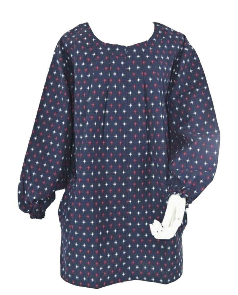 【日本製】久留米ドビー織十字柄前ファスナーチュニック 758-1-4