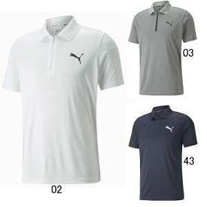 プーマ　PUMA　ハーフジップ半袖ポロシャツ　849517　ゴルフ　フィットネス　メンズ　セール