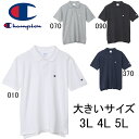 ビッグサイズ 2023年春夏モデル チャンピオン Champion 鹿の子 半袖ポロシャツ C3-X355L 綿100％ ベーシック メンズ ゴルフ トレーニング カジュアル カノコ 大きいサイズ キングサイズ