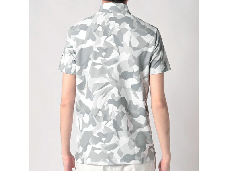 ルコックスポルティフ ゴルフ　le coq sportif GOLF　ルミエール柄　グラフィック半袖ポロシャツ　QGMVJA01　メンズ　ゴルフウエア　ルコックゴルフ