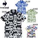2025年春夏モデル ルコックスポルティフ ゴルフ le coq sportif GOLF ビッグロゴ柄 半袖ポロシャツ LG5SHS05M 高通気 サンスクリーン ストレッチフォーサー メンズ ゴルフウエア ルコックゴルフ
