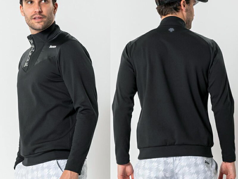 スリクソン by デサント　SRIXON　ハーフジップ 長袖プロスタイルシャツ　RGMWJB09　メンズ　ゴルフウエア　長袖ポロシャツ　カットソー　星野プロ共同開発　セール　秋冬モデル