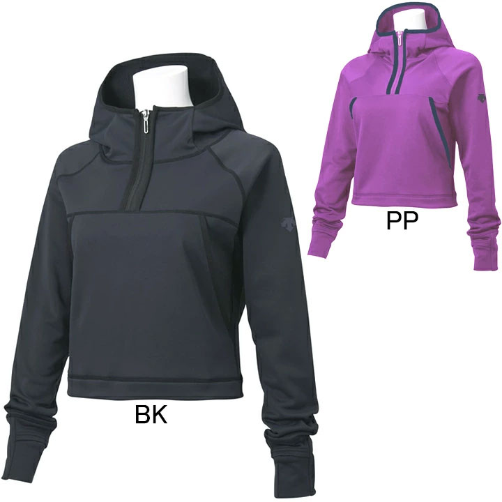 デサント DESCENTE レディース 裏フリース ヒートナビ ハーフジップ パーカー DMWSJC24 フーディー プルオーバー スウェットジャケット ジャー...