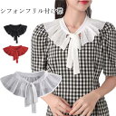 フェイクカラー つけえり つけ襟 シフォン 付け襟 シンプル ビッグカラー ワンピース きれいめ 2色セット 大人 透け感 レイヤード