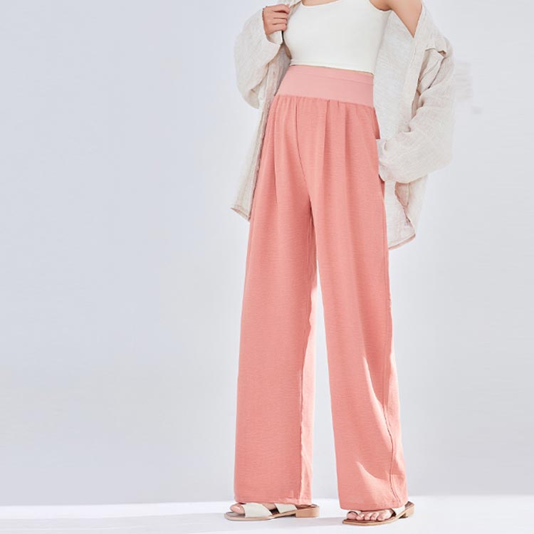 マタニティパンツ 腹巻付き マタニティパンツ ワイドパンツ タック入り ストレート...