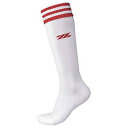 ゼット ソフトボール用パイルソックス 22-25cm ホワイト×レッド bk1370ma-1164 【メール便対応商品】