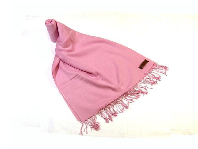 最高級Aランク品手紬 手織りパシュミナストールさくら色 ピンク 45×180cm