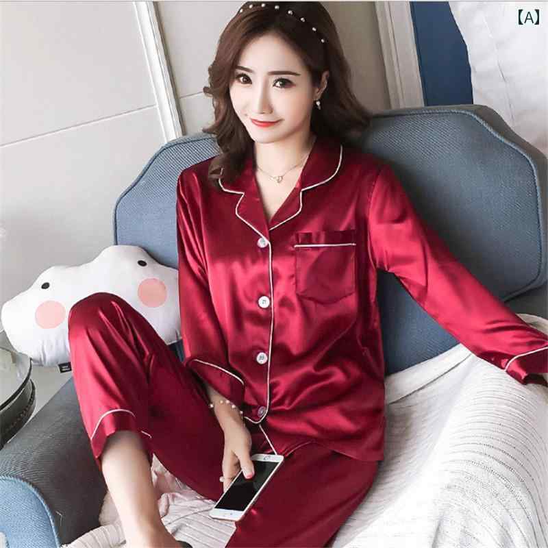 パジャマ レディース 若い 女性用 長袖 大きいサイズ おしゃれ 可愛い 綺麗 ウェアラブル ホームウェア セット 綿 粋な ピンク ブルー シルバー