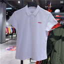 女性 スウェットシャツ ポロシャツ 夏 新 スポーツ 通気性 半袖 Tシャツ スリムフィット 白 黒 紫