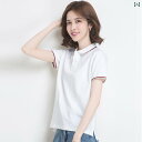 女性 スウェットシャツ 粋 綿 半袖 tシャツ 夏 カジュアル スポーツ ポロシャツ トップ 白 ピンク グレー