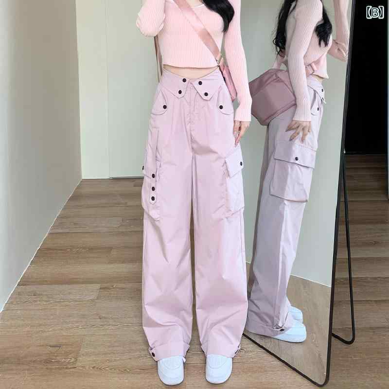 女性 レディース ワイドパンツ 夏 ハイウエスト ゆったり ファッション カジュアル おしゃれ かわいい ネイビー ピンク