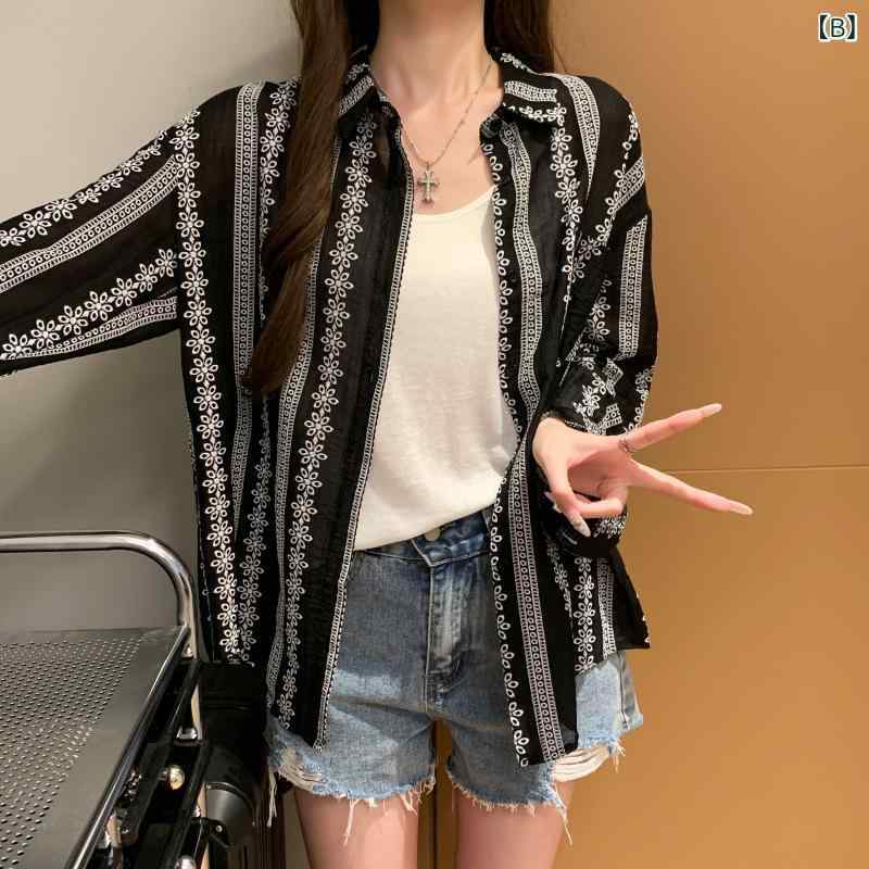 シャツ レディース トップス 長袖 薄手 通気性 日焼け止め 羽織り UVカット 軽量 ...