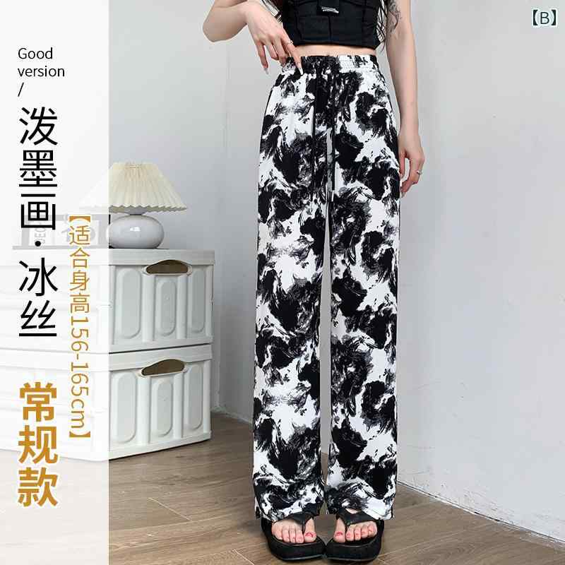 シフォンパンツ クール レディース 女性用 2024年 ハイウエスト ドレープ ワイドレッグ ストレート カジュアル 日焼け防止 おしゃれ 綺麗 可愛い