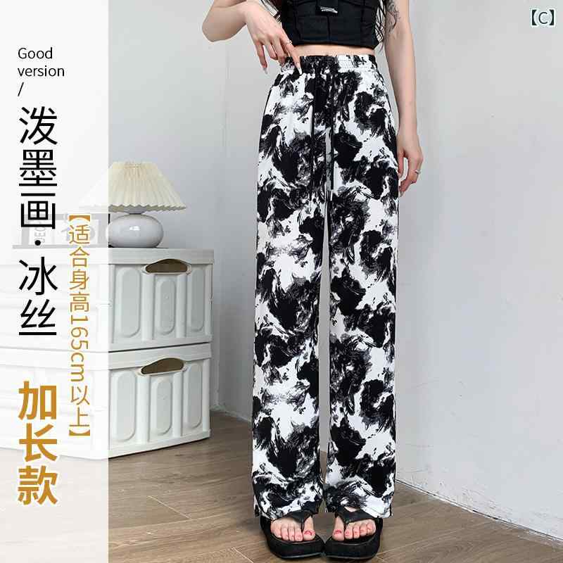 シフォンパンツ クール レディース 女性用 2024年 ハイウエスト ドレープ ワイドレッグ ストレート カジュアル 日焼け防止 おしゃれ 綺麗 可愛い