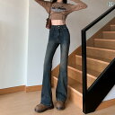 フレアパンツ ベルボトム ハイウエスト スリム ドレープ スーツ 背が高く見える タイト ワイドレッグ 馬蹄 ブーツカット レトロ フロア レングス 着瘦せ 女性用 グレー