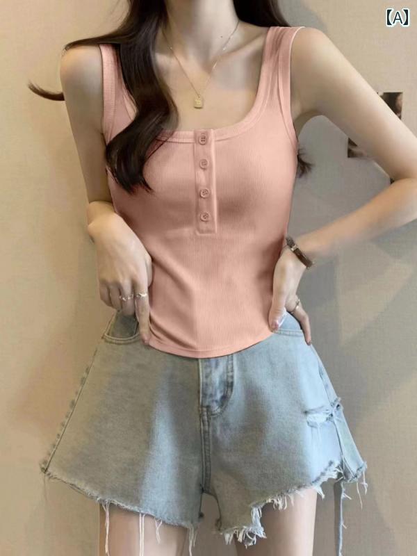 タンクトップレディース 小さい キャミソール レディース 春夏 アウター インナー ベース 2024 新 ノースリーブ おしゃれ 可愛い 綺麗 綿 ピンク ホワイト ブラック