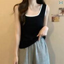 タンクトップレディース 小さい キャミソール レディース 春夏 アウター インナー ベース 2024 新 ノースリーブ おしゃれ 可愛い 綺麗 綿 ブラック ホワイト