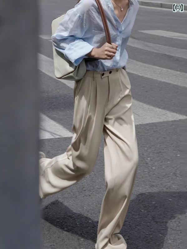 パンツ レディース ズボン ワイドパンツ スラックス スラックスパンツ カジュアルパンツ 長ズボン ボトムス ゆったり ワイド 落ち感 ハイウエスト ウエストゴム 体型カバー 大きいサイズ プラスサイズ 着痩せ 細見え お腹周り 美脚 春服 シンプル 無