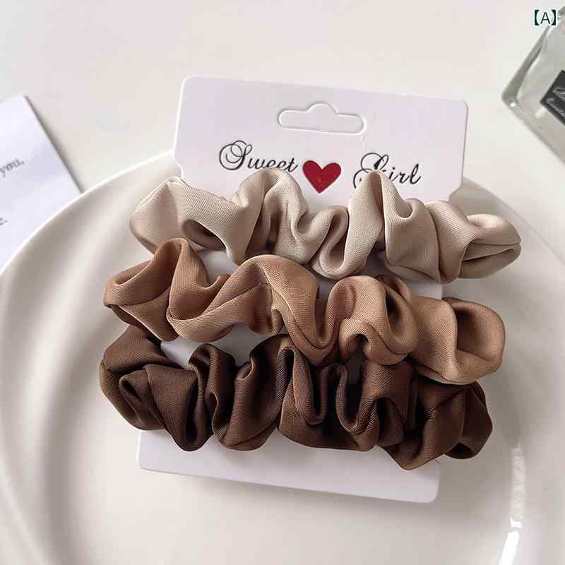 シュシュ ヘアロープ ヘアバンド ゴムバンド ポニーテール シンプル かわいい おしゃれ 韓国 高弾性 耐久性