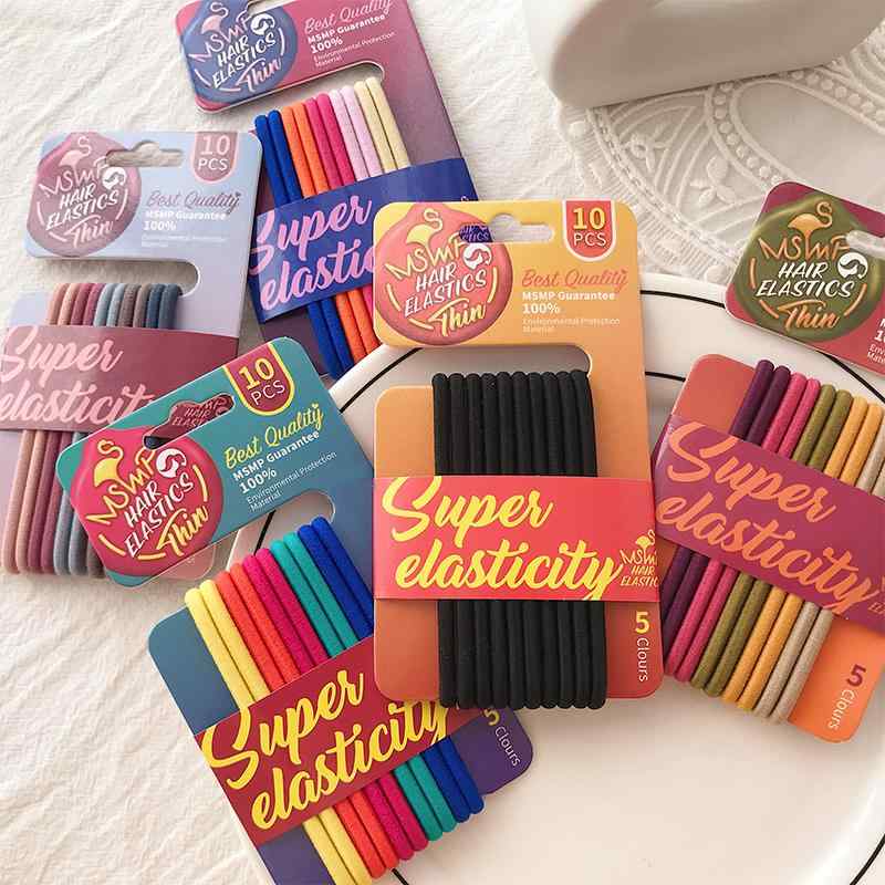 シュシュ ヘアロープ ヘアバンド ゴムバンド ポニーテール シンプル かわいい おしゃれ 韓国 高弾性 耐久性