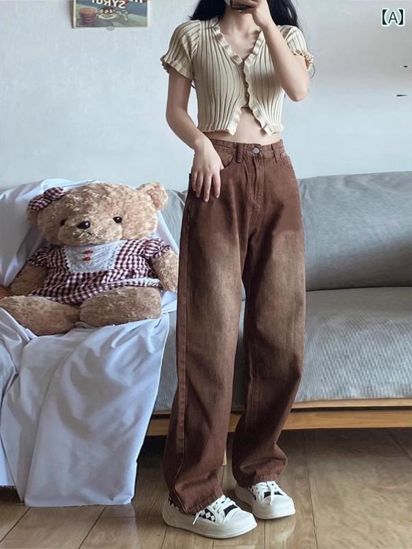 女性 レディース ワイドパンツ 夏 ハイウエスト ゆったり ファッション カジュアル おしゃれ かわいい ブラウン グリーン