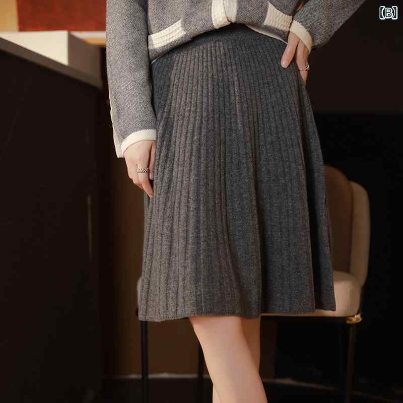 ニットスカート レディース 秋冬 大きいサイズ ゆったり 体型カバー 着痩せ 細見え...