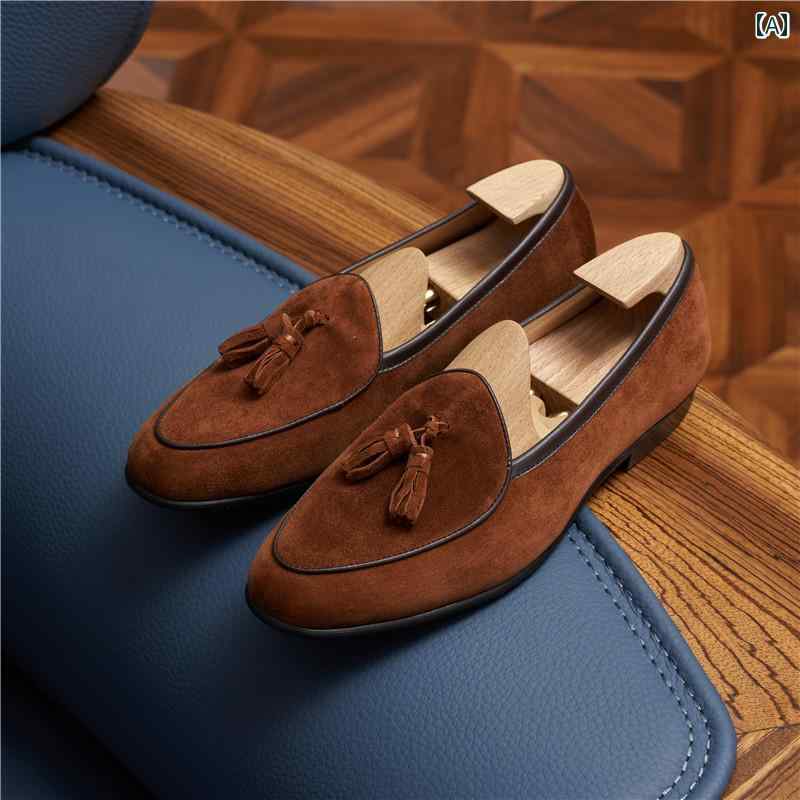 ローファーメンズ 男性用 革 レザー シューズ 運転 カジュアル フォーマル おしゃれ インナー ハイト ビジネス 通気性が良い 2024 秋の 新 英国 紳士 靴 ロフト スリッポン カジュアル 革靴 イタリア ソフト 構造 怠 惰な ビーニー 靴