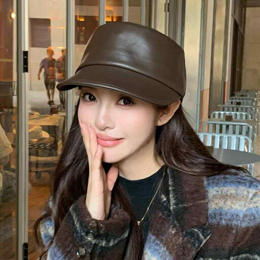 レザーキャスケット 帽子 メンズ レディース ユニセックス 韓国 英国 かわいい レジャー ショッピング カジュアル ファッション ブラウン ブラック レザーキャスケット 帽子 メンズ レディース ユニセックス 韓国 英国 かわいい レジャー ショッピング カジュアル ファッション ブラウン ブラック