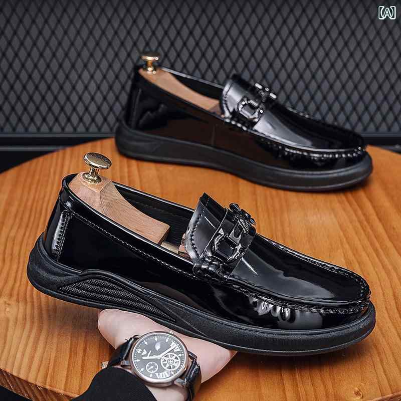 ローファーメンズ 男性用 革 レザー シューズ 運転 カジュアル フォーマル おしゃれ インナー ハイト ビジネス 通気性が良い ブラック