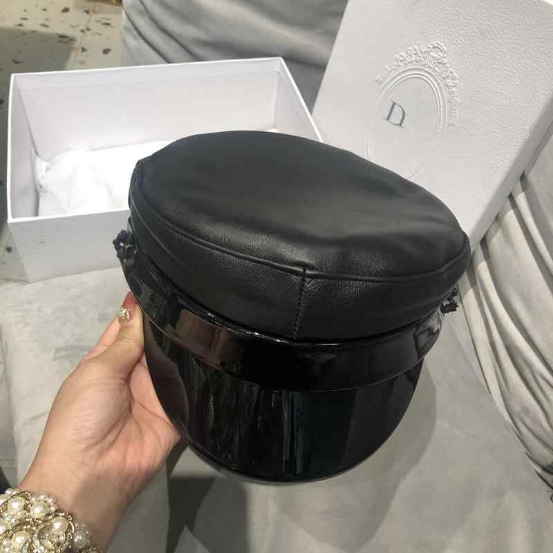 レザーキャスケット 帽子 メンズ レディース ユニセックス 韓国 英国 かわいい おしゃれ レジャー ショッピング カジュアル ファッション ブラック(4)