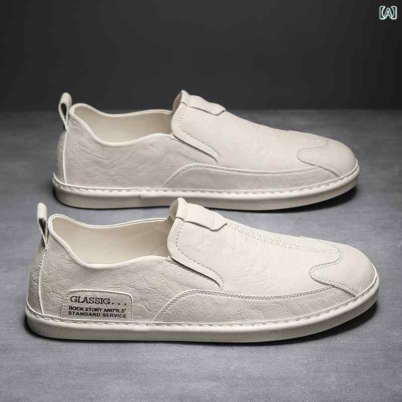 ローファーメンズ 男性用 革 レザー シューズ 運転 カジュアル フォーマル おしゃれ インナー ハイト ビジネス 通気性が良い 白 黒