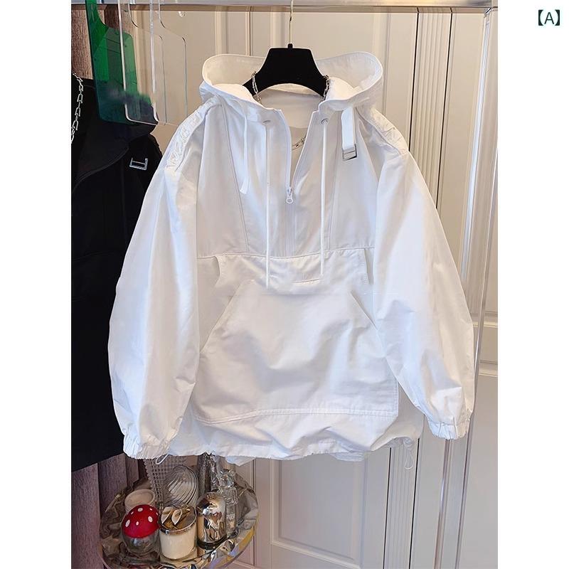 パーカーフード付き 女性 レディース メンズ スウェット ファッション カップル ゆったり 韓国 ストリート カジュアル ホワイト ブラック