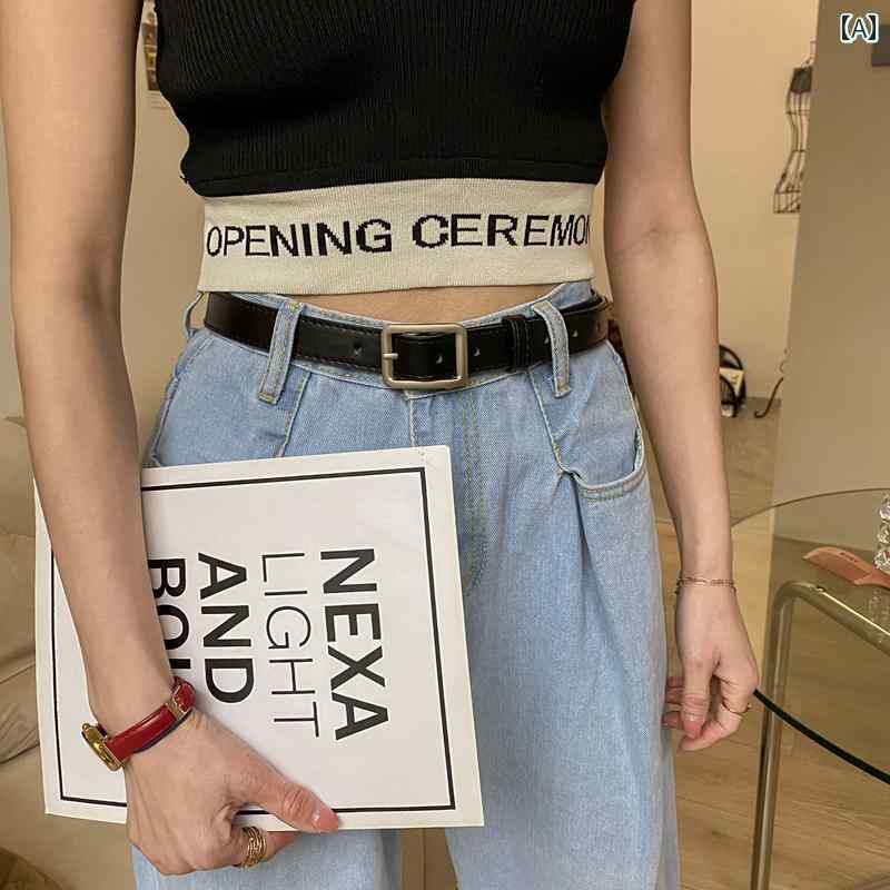 ベルト 女性 レディース ファッション シンプル カジュアル おしゃれ レジャー シングルループ フック ブラック ブラウン