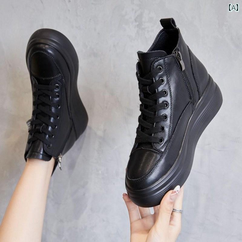 アンクルブーツレザー厚底 靴 シューズ ファッション おしゃれ 可愛い カジュアル 女性用 レディース 2..