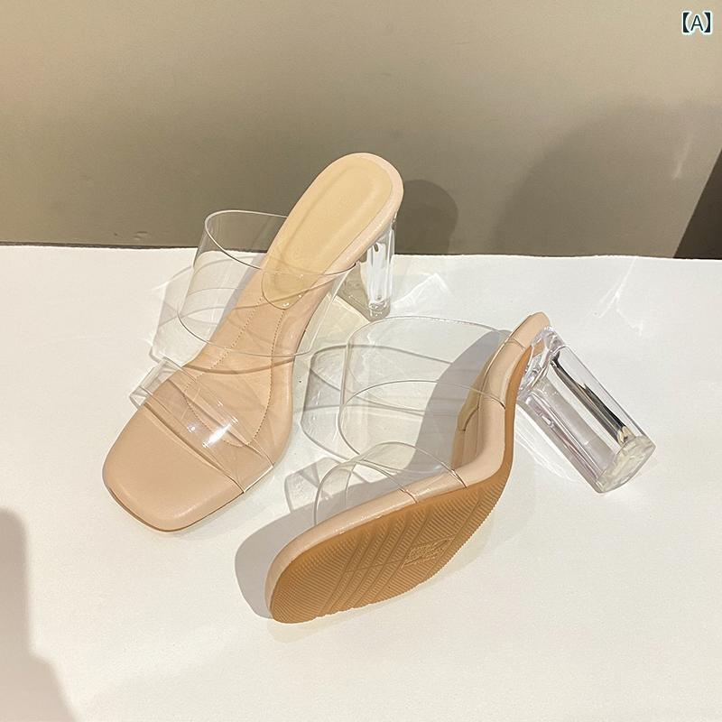 サンダル透明 レディース 女性用 夏 新 2024年 アウター 快適 シンプル おしゃれ 可愛い 綺麗 ファッシ..