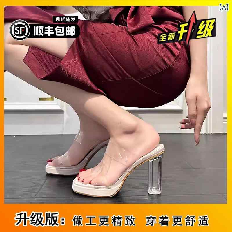 サンダル透明 レディース 女性用 夏 新 2024年 アウター 快適 シンプル おしゃれ 可愛い 綺麗 ファッシ..