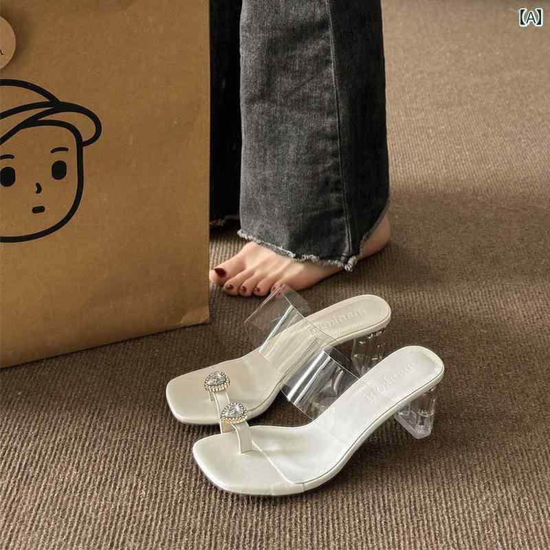サンダル透明 レディース 女性用 夏 新 2024年 アウター 快適 シンプル おしゃれ 可愛い 綺麗 ファッシ..