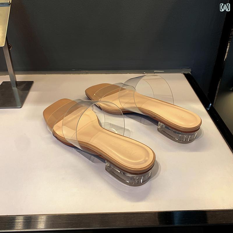 サンダル透明 レディース 女性用 夏 新 2024年 アウター 快適 シンプル おしゃれ 可愛い 綺麗 ファッシ..