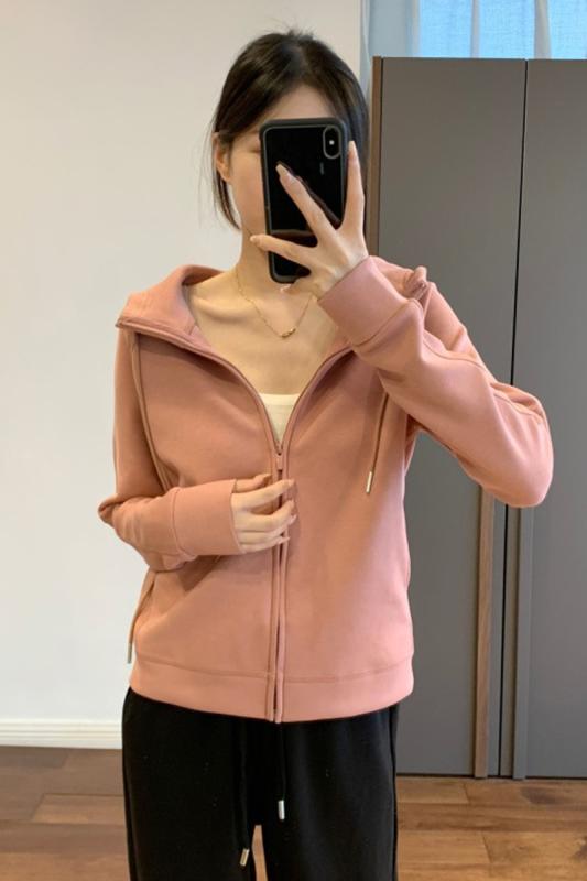 女性 パーカー 春先 柔らか 型体安定 爽やか 通気性 スポーティー フード付き セーター カーディガン ストリート 紺 キャメル