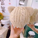 子供用 冬用 帽子 レディース 韓国 レトロ ウール ニット 白 黄色 茶色