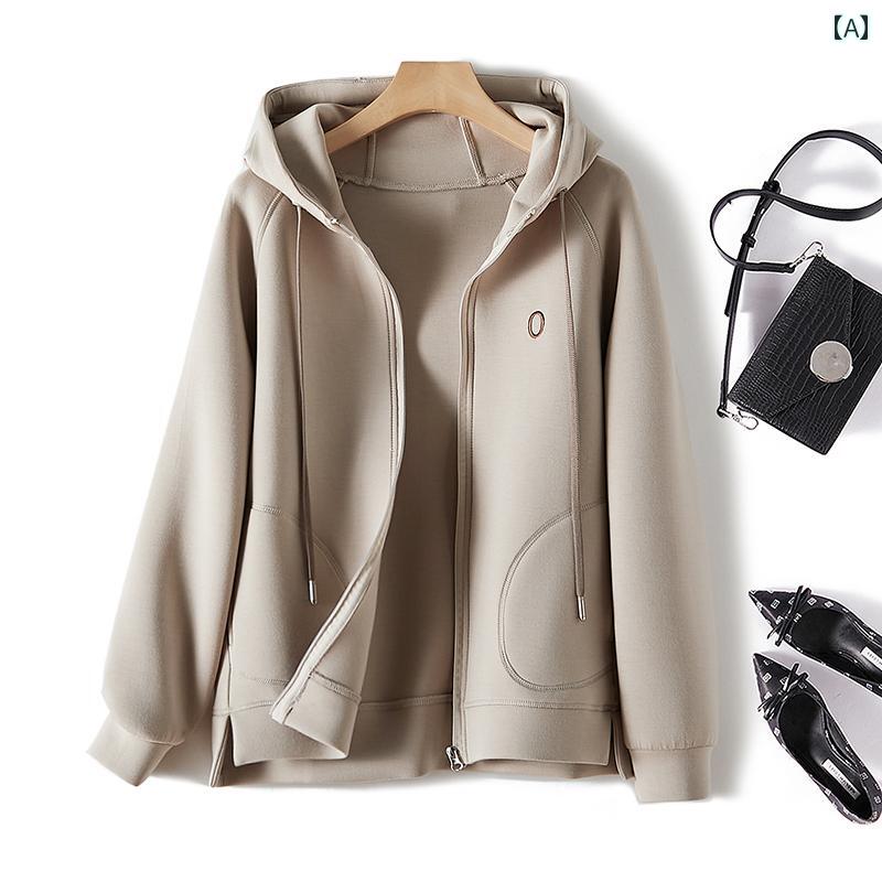 女性 パーカー 北欧 マスター 野球 ユニフォーム イン 綿 セーター ジッパー フード付き ジャケット ト..