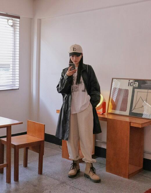 レディース ダウンジャケット 韓国 ロング ウインドブレーカー 無地 フリーサイズ シングルブレスト ブラック