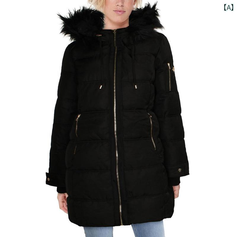 レディース ダウンジャケット 防水 ミドル丈 アメリカ ストレート ブラック