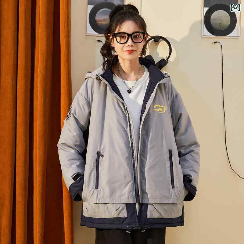 レディース ダウンジャケット スタンダード 秋冬 ショート ツーリング 暖かい ジッパー 長袖 グレー