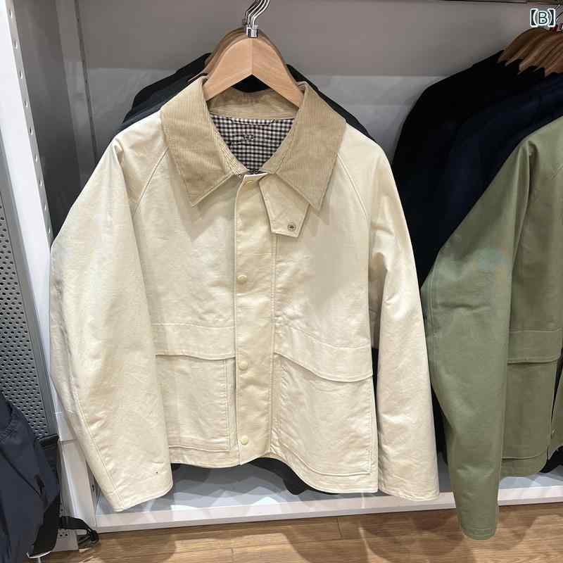 暮らしのお手伝いのジャケット メンズ レディース 男女兼用 ユニセックス 春秋 アウター トップス ブルゾン 羽織り ワークジャケット 教師風 英倫風 英国スタイル カジュアル ゆったり ビッグシルエット 体型カバー 大きいサイズ 着痩せ ミリタリージャケット 防風 軽量｜アングル2